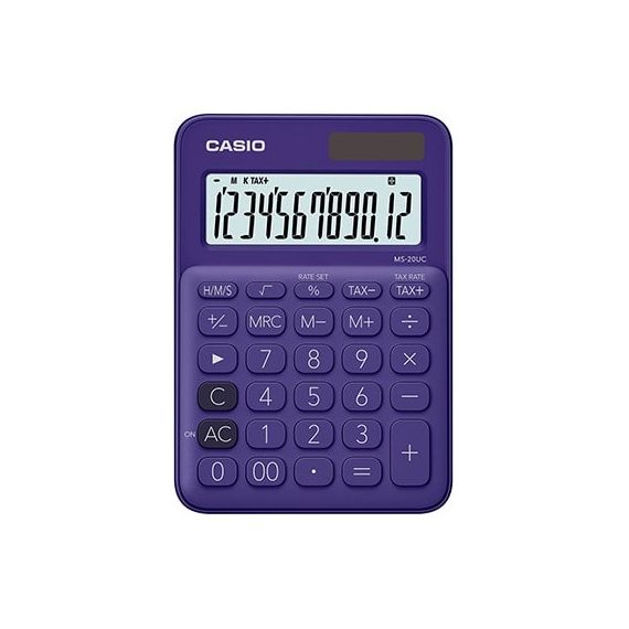 Calculator Mini Desk Purple 12 Digits Ms-20uc