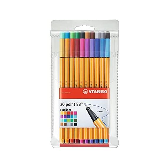 Set de 6 stylos feutres Stabilo Point 88 Fineliner Fluo - Feutre - Achat &  prix