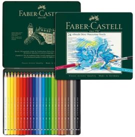 Le Libr'air - Boîte métal de 24 Crayons de Couleur Aquarellables - Faber Castell - Tunisie