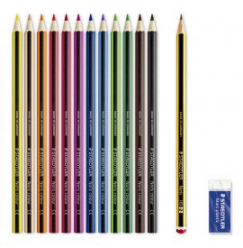 Le Libr'air - 12 Crayons de Couleur + Crayon noir + Gomme STAEDTLER - Tunisie