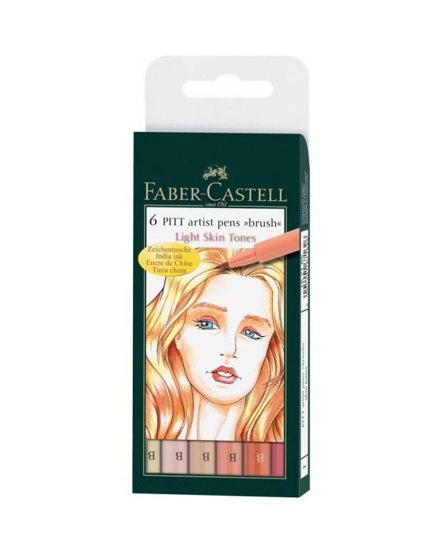 Pochette 6 feutres Pitt Couleurs chair - Faber Castell