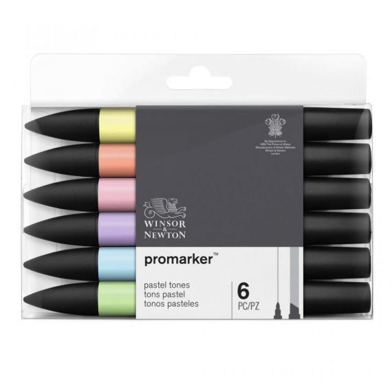 Le Libr'air - Set de 6 Feutres Promarker Tons Pastels - Winsor&Newton - Tunisie